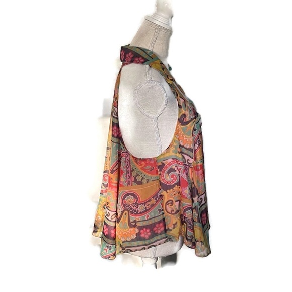 Free People Strawberry Oversized Flowy Colorful Scoop Neck Racerback Tank; M - Picture 6 of 16